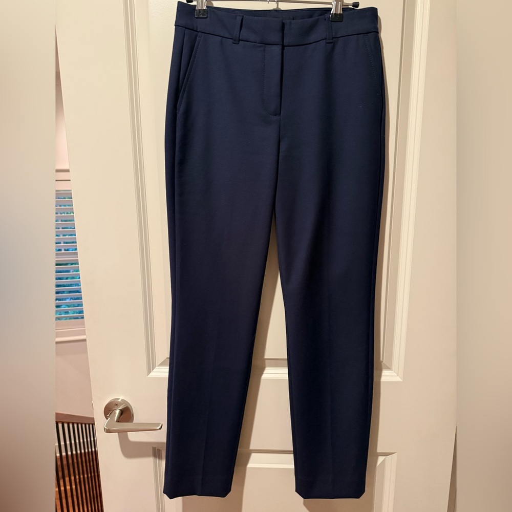 White House Black Market Dark Blue Straight Leg Trousers